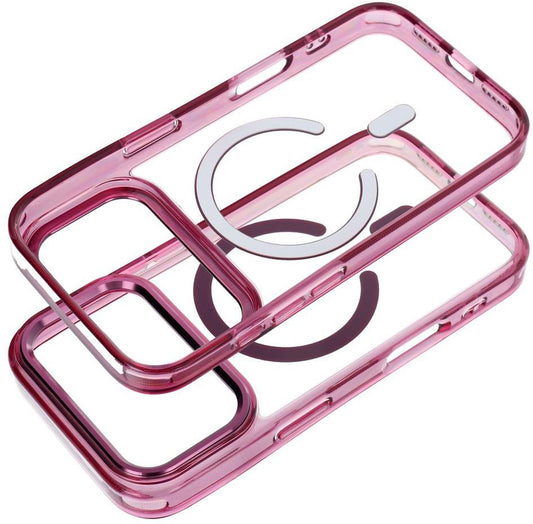 MagSafe ovitek za Apple iPhone 18 Pro / iPhone 17 Pro, OEM, Frame Clear Hybrid, višnjev rdeč