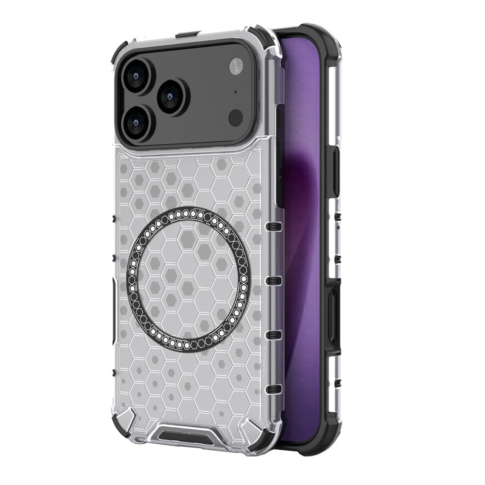 Ovitek MagSafe za Apple iPhone 17 Pro, Techsuit, HoneyComb Shield, Bela
