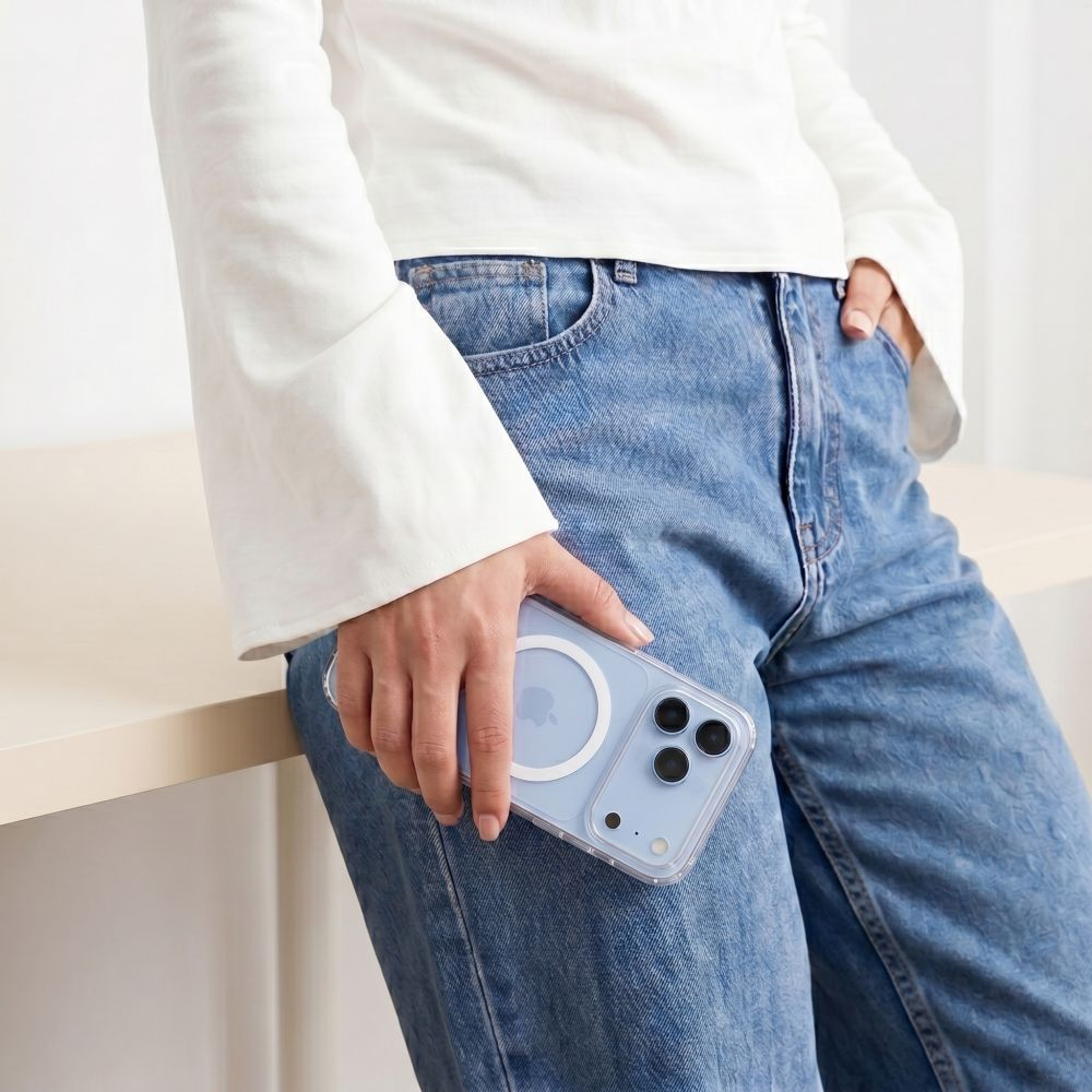 Ovitek MagSafe za Apple iPhone 18 Pro / 17 Pro, Tech-Protect, Flexair Hybrid s zaščito zaslona, Prozoren
