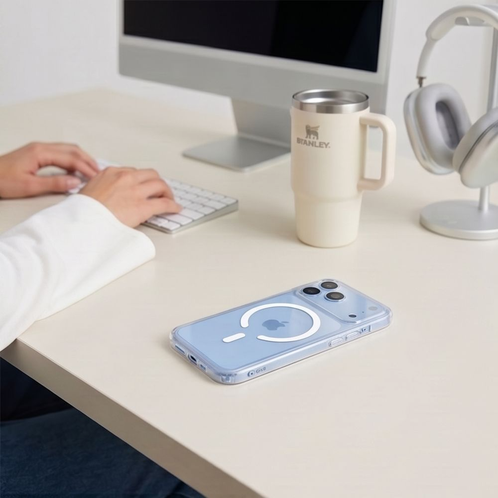 Ovitek MagSafe za Apple iPhone 18 Pro / 17 Pro, Tech-Protect, Flexair Hybrid s zaščito zaslona, Prozoren