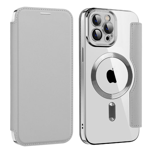 Ovitek MagSafe za Apple iPhone 11 Pro Max, Techsuit, SmartMag Book, Siva