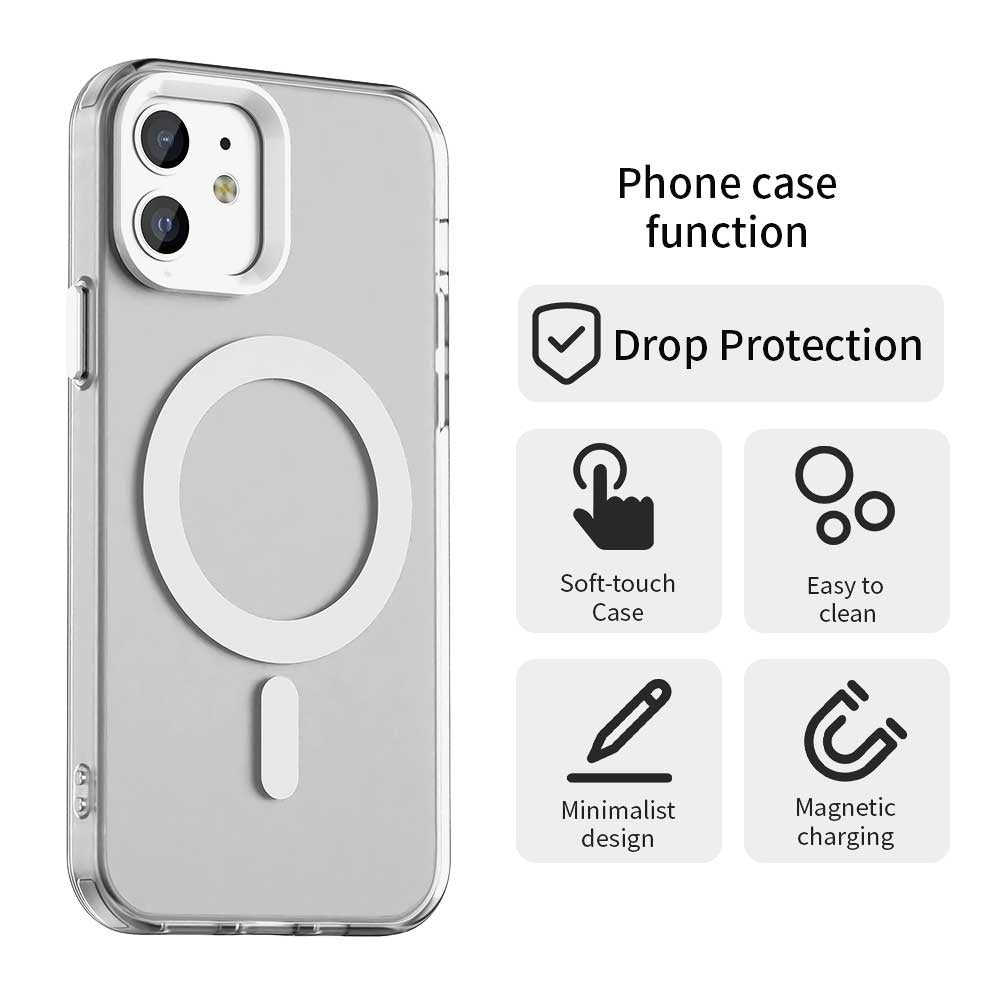 Ovitek MagSafe za Apple iPhone 12 / 12 Pro, Techsuit, CandyCase, Bela