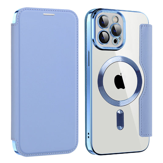 Ovitek MagSafe za Apple iPhone 12 Pro Max, Techsuit, SmartMag Book, modra