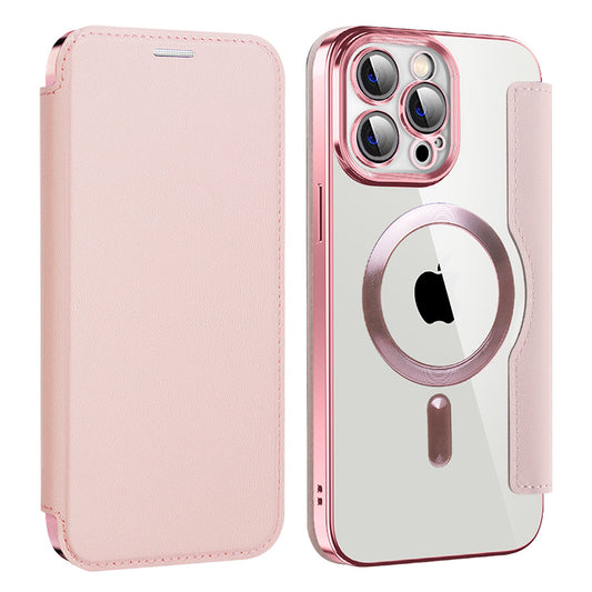 MagSafe Case for Apple iPhone 13 Pro, Techsuit, SmartMag Book, Pink