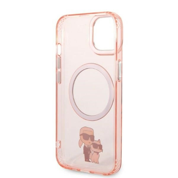 MagSafe ovitek za Apple iPhone 14, Karl Lagerfeld, Ikonik Karl & Choupette, Roza
