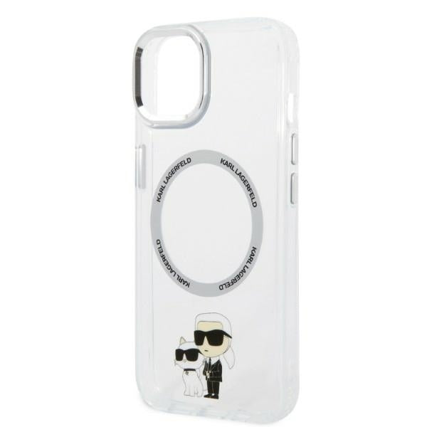 Ovitek MagSafe za Apple iPhone 14 Plus, Karl Lagerfeld, Ikonik Karl & Choupette, Prozoren