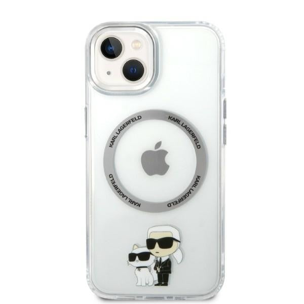 Ovitek MagSafe za Apple iPhone 14 Plus, Karl Lagerfeld, Ikonik Karl & Choupette, Prozoren