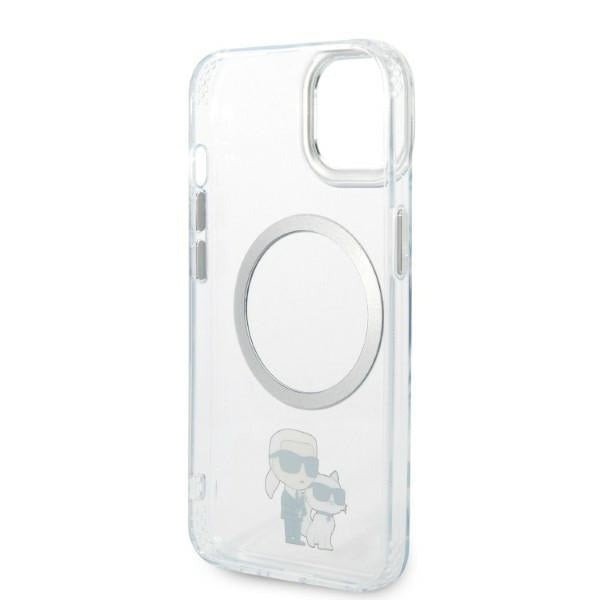 Ovitek MagSafe za Apple iPhone 14 Plus, Karl Lagerfeld, Ikonik Karl & Choupette, Prozoren