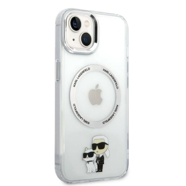 Ovitek MagSafe za Apple iPhone 14 Plus, Karl Lagerfeld, Ikonik Karl & Choupette, Prozoren