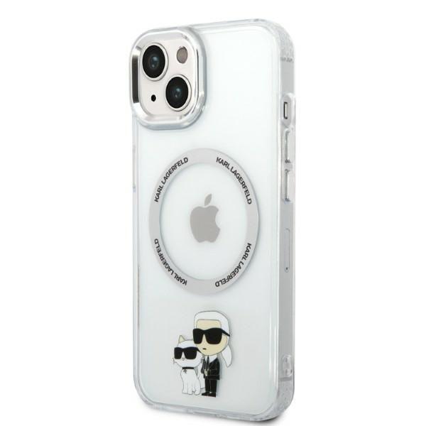 Ovitek MagSafe za Apple iPhone 14 Plus, Karl Lagerfeld, Ikonik Karl & Choupette, Prozoren