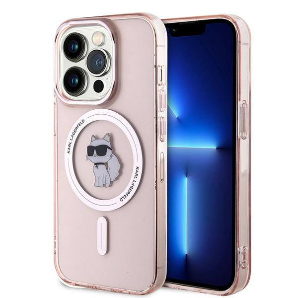 Ovitek MagSafe za Apple iPhone 14 Pro Max, Karl Lagerfeld, IML Choupette, Roza