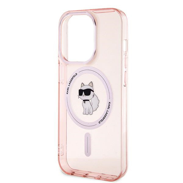 Ovitek MagSafe za Apple iPhone 14 Pro Max, Karl Lagerfeld, IML Choupette, Roza