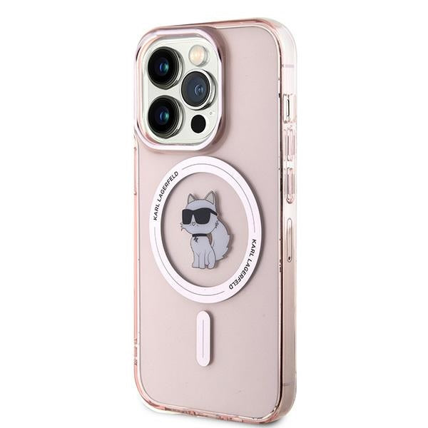 Ovitek MagSafe za Apple iPhone 14 Pro Max, Karl Lagerfeld, IML Choupette, Roza