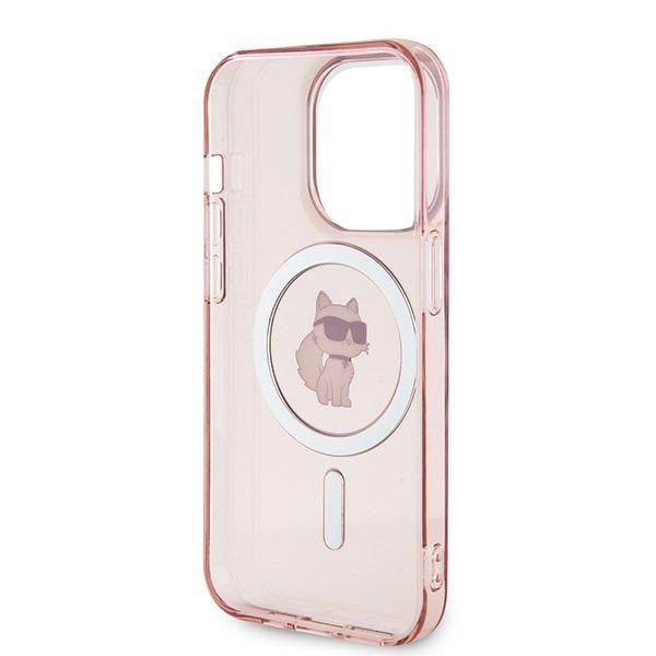 Ovitek MagSafe za Apple iPhone 14 Pro Max, Karl Lagerfeld, IML Choupette, Roza
