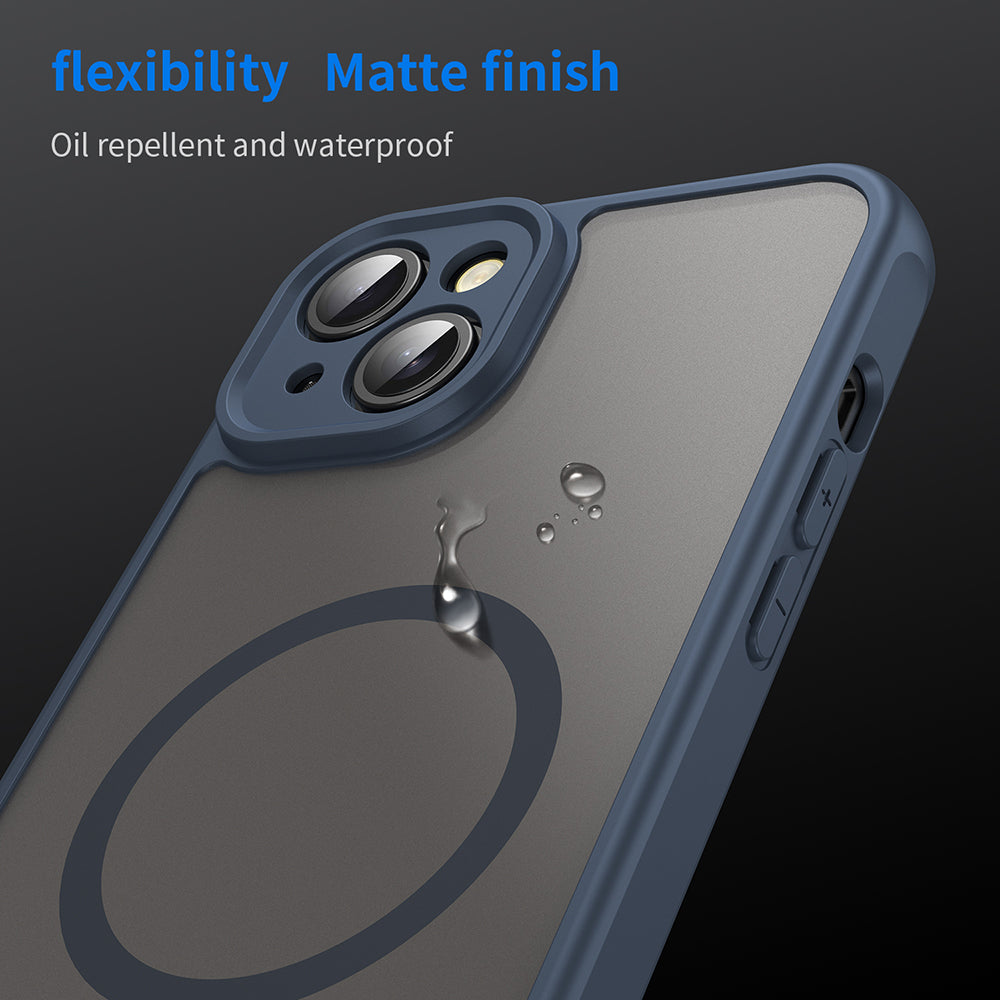 MagSafe ovitek za Apple iPhone 14, Techsuit, HaloFrost II, Temno modra