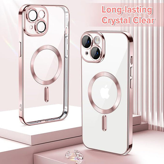 Ovitek MagSafe za Apple iPhone 14, Techsuit, Luxury Crystal, Roza