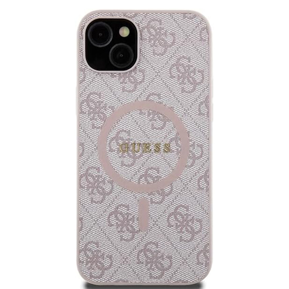 MagSafe ovitek za Apple iPhone 15, Guess, 4G Collection, Roza