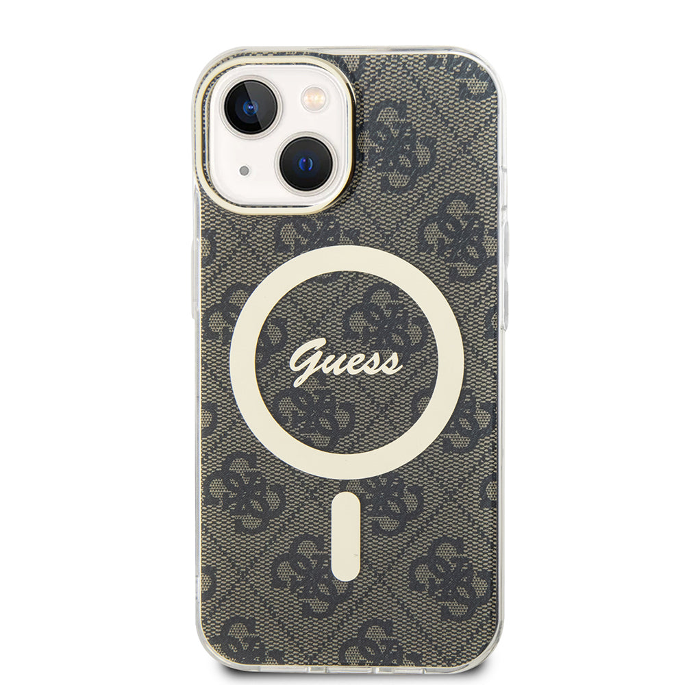 Ovitek MagSafe za Apple iPhone 15, Guess, IML 4G, Rjava