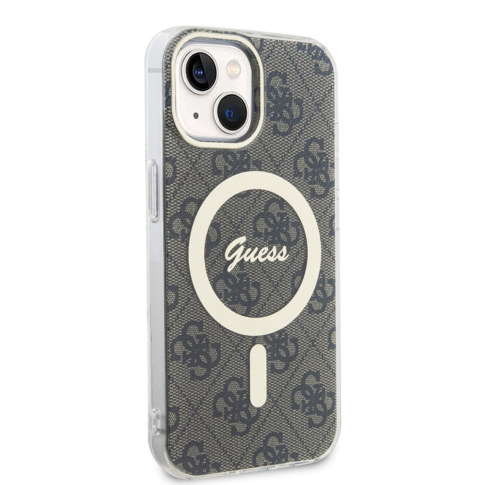 Ovitek MagSafe za Apple iPhone 15, Guess, IML 4G, Rjava