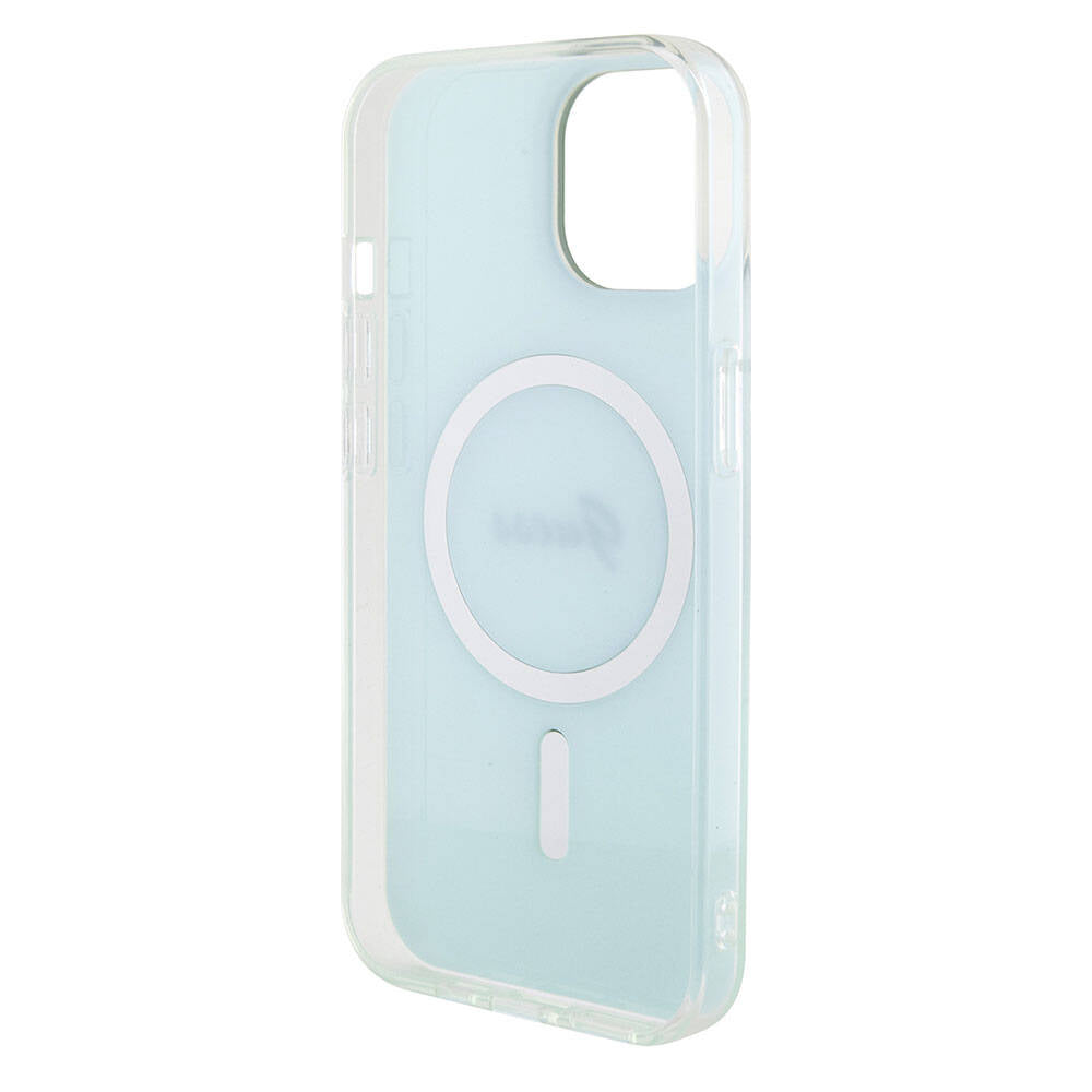 Ovitek MagSafe za Apple iPhone 15, Guess, IML Iridescent, Turkizna