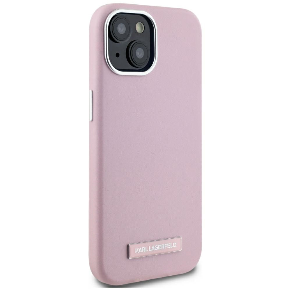 MagSafe Case for Apple iPhone 15, Karl Lagerfeld, FW Metal Plate, Pink