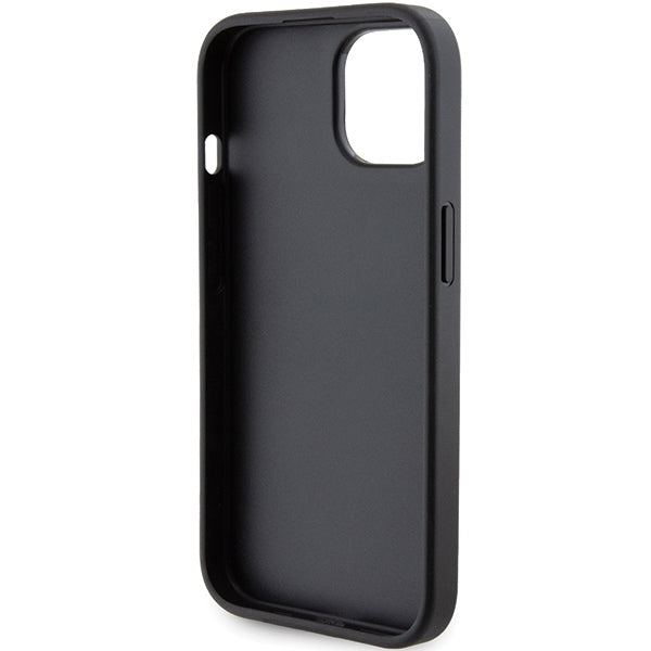Ovitek MagSafe za Apple iPhone 15, Karl Lagerfeld, Saffiano Gripstand Karl & Choupette, črn