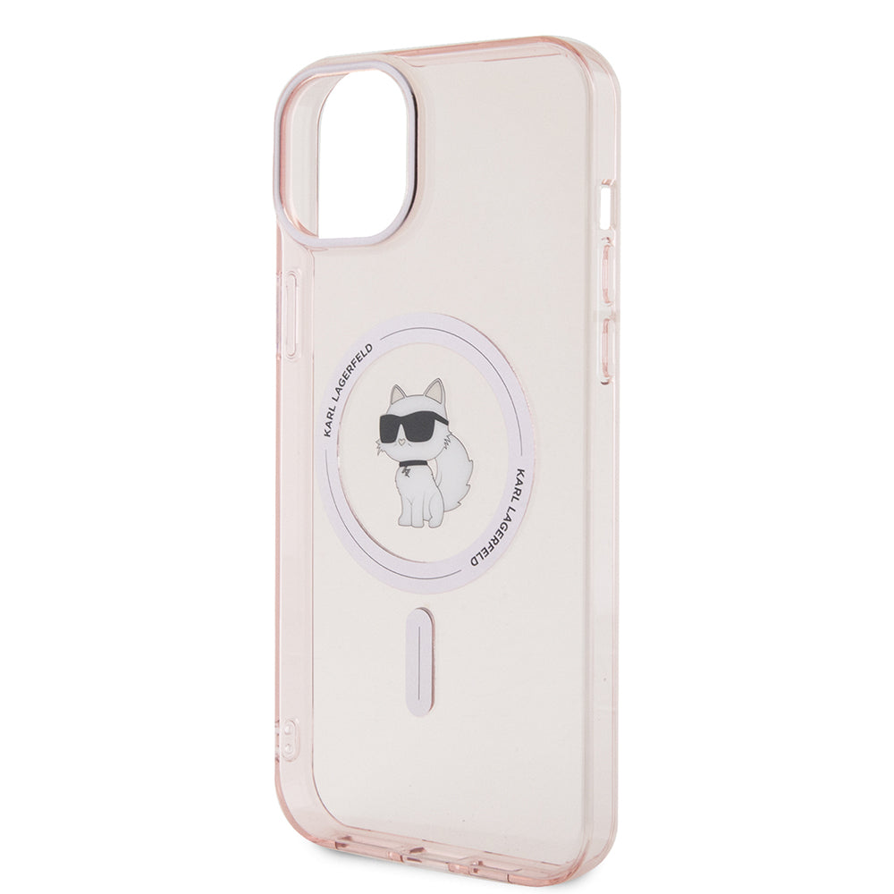 Ovitek MagSafe za Apple iPhone 15 Plus / 14 Plus, Karl Lagerfeld, IML Choupette, Roza