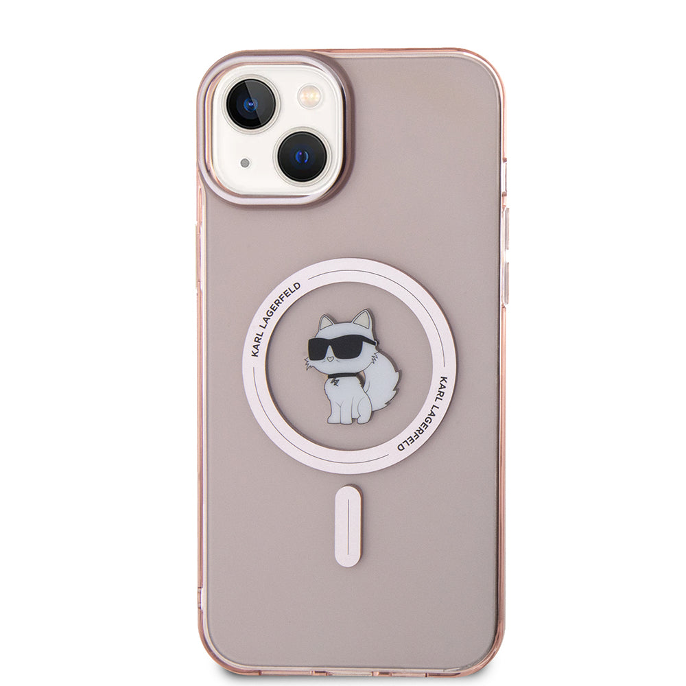 Ovitek MagSafe za Apple iPhone 15 Plus / 14 Plus, Karl Lagerfeld, IML Choupette, Roza