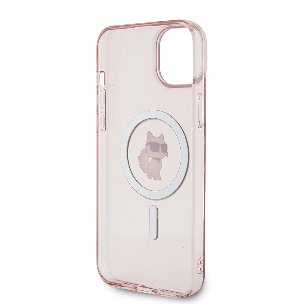 Ovitek MagSafe za Apple iPhone 15 Plus / 14 Plus, Karl Lagerfeld, IML Choupette, Roza