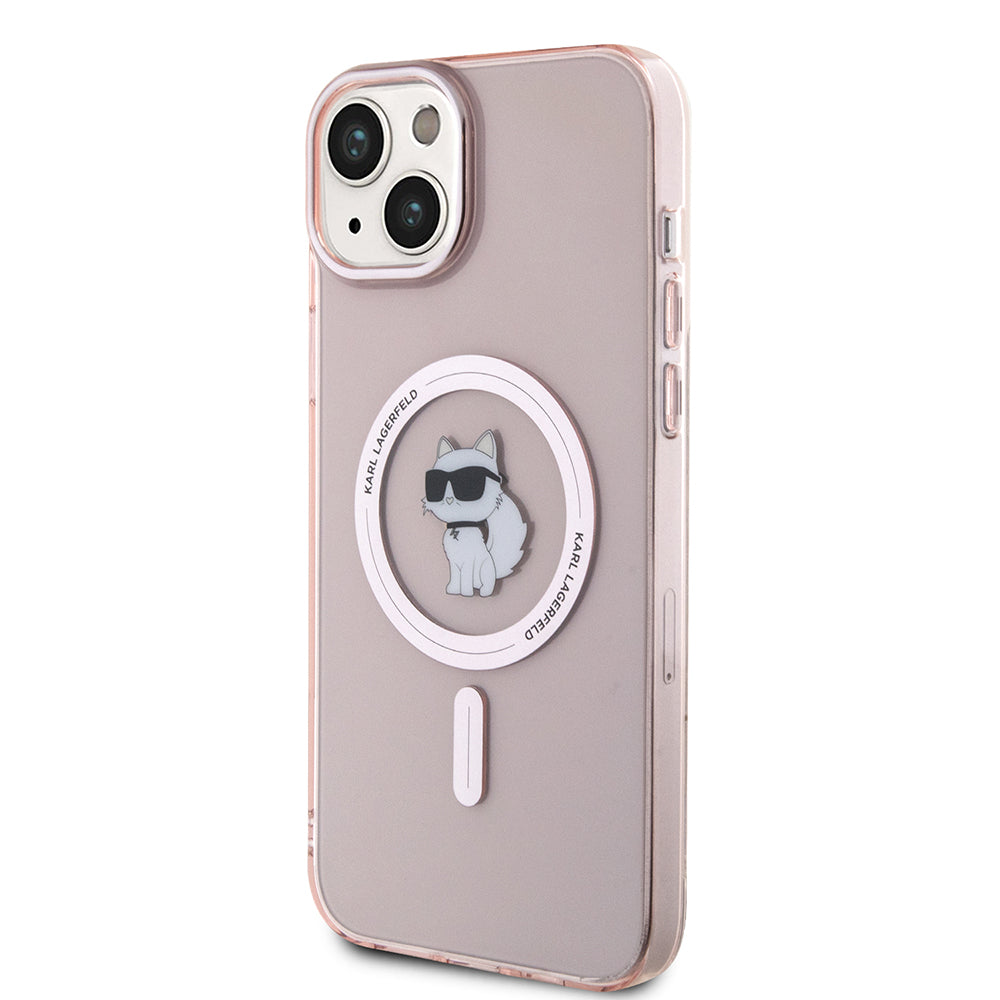 Ovitek MagSafe za Apple iPhone 15 Plus / 14 Plus, Karl Lagerfeld, IML Choupette, Roza