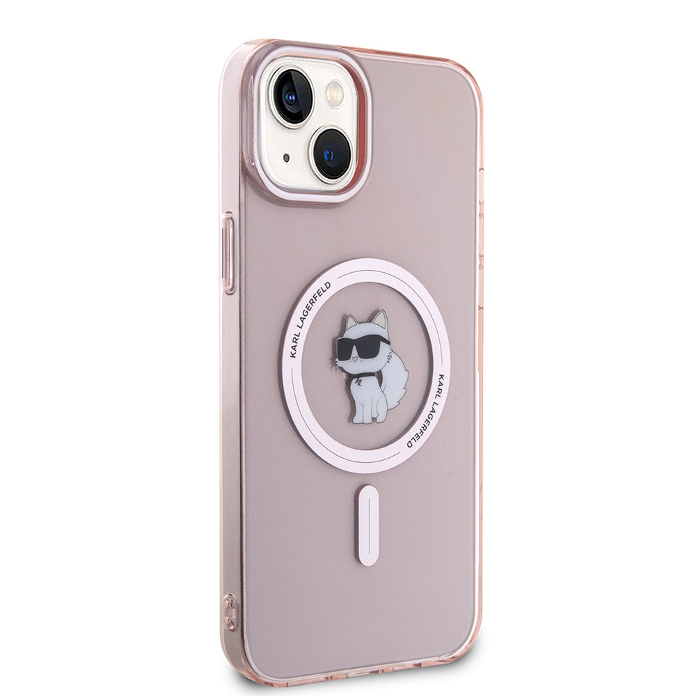 Ovitek MagSafe za Apple iPhone 15 Plus / 14 Plus, Karl Lagerfeld, IML Choupette, Roza