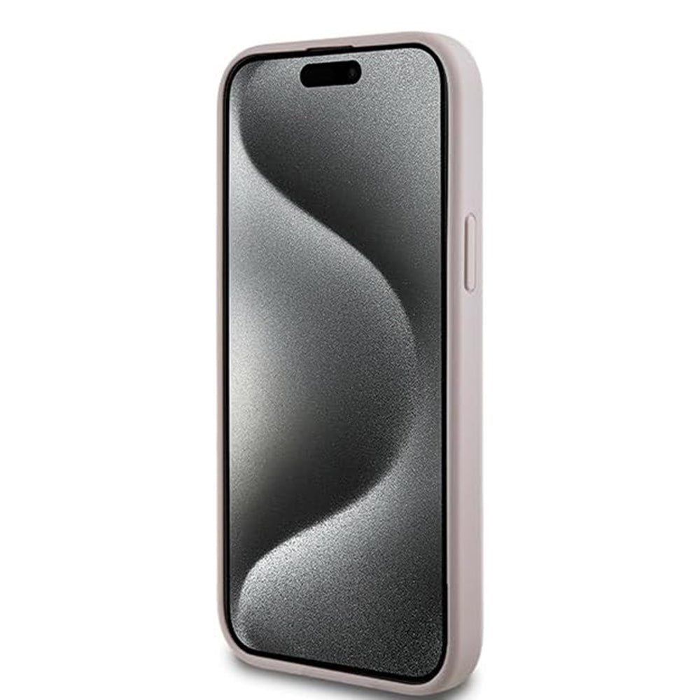 MagSafe ovitek za Apple iPhone 15 Plus, Guess, 4G Collection, Roza