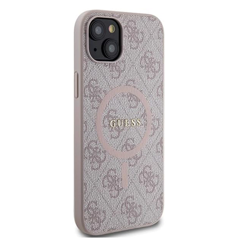 MagSafe ovitek za Apple iPhone 15 Plus, Guess, 4G Collection, Roza