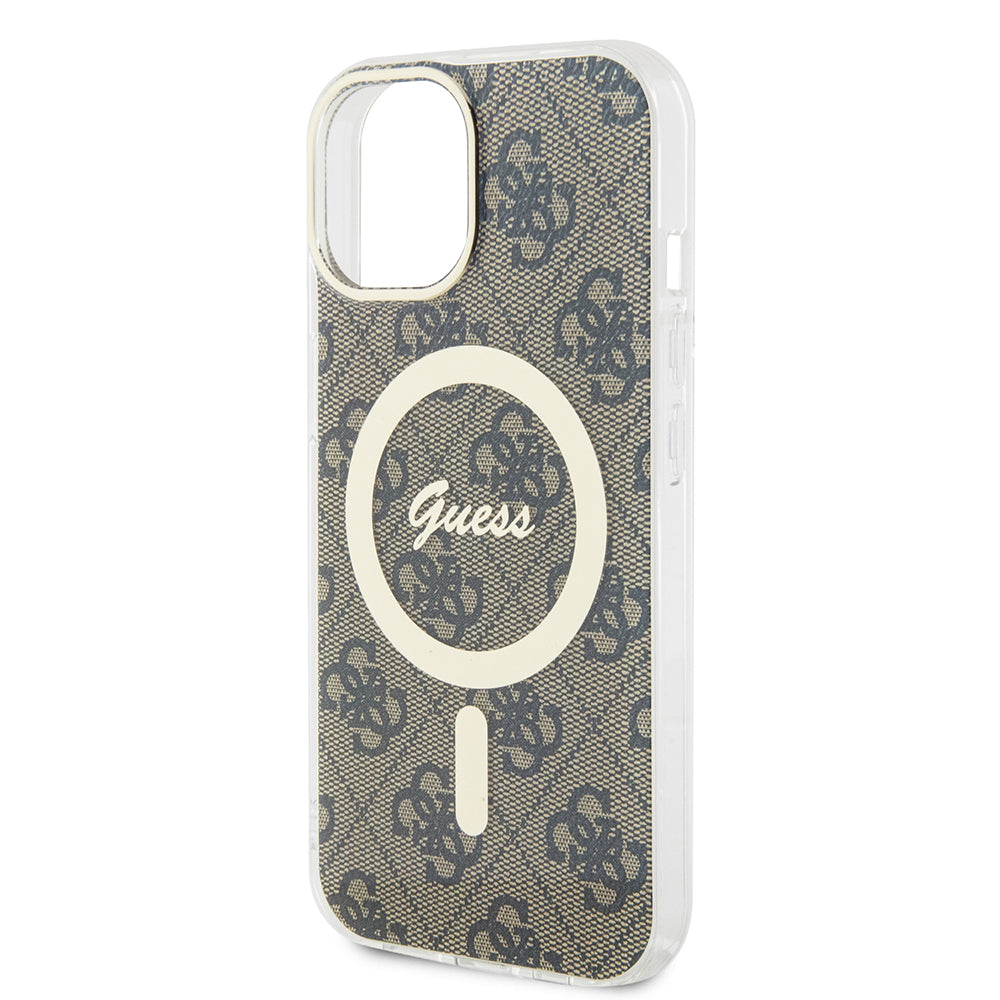 MagSafe ovitek za Apple iPhone 15 Plus, Guess, IML 4G, Rjava