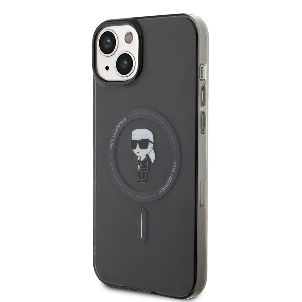 Ovitek MagSafe za Apple iPhone 15 Plus, Karl Lagerfeld, IML Ikonik Karl, Črn