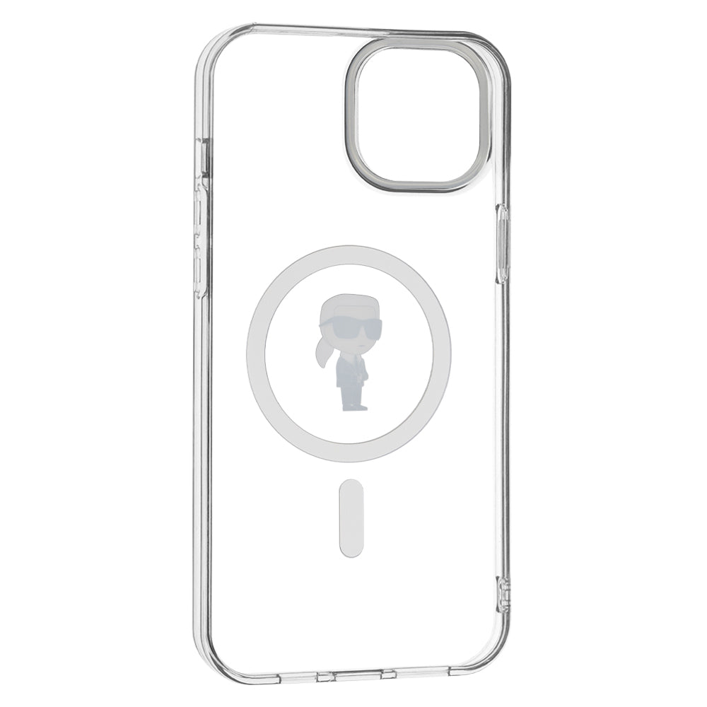 Ovitek MagSafe za Apple iPhone 15 Plus, Karl Lagerfeld, IML Ikonik Karl, Prozoren