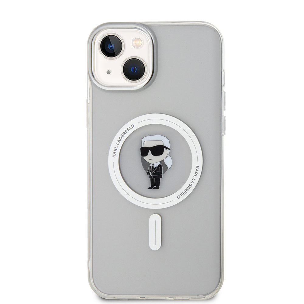 Ovitek MagSafe za Apple iPhone 15 Plus, Karl Lagerfeld, IML Ikonik Karl, Prozoren