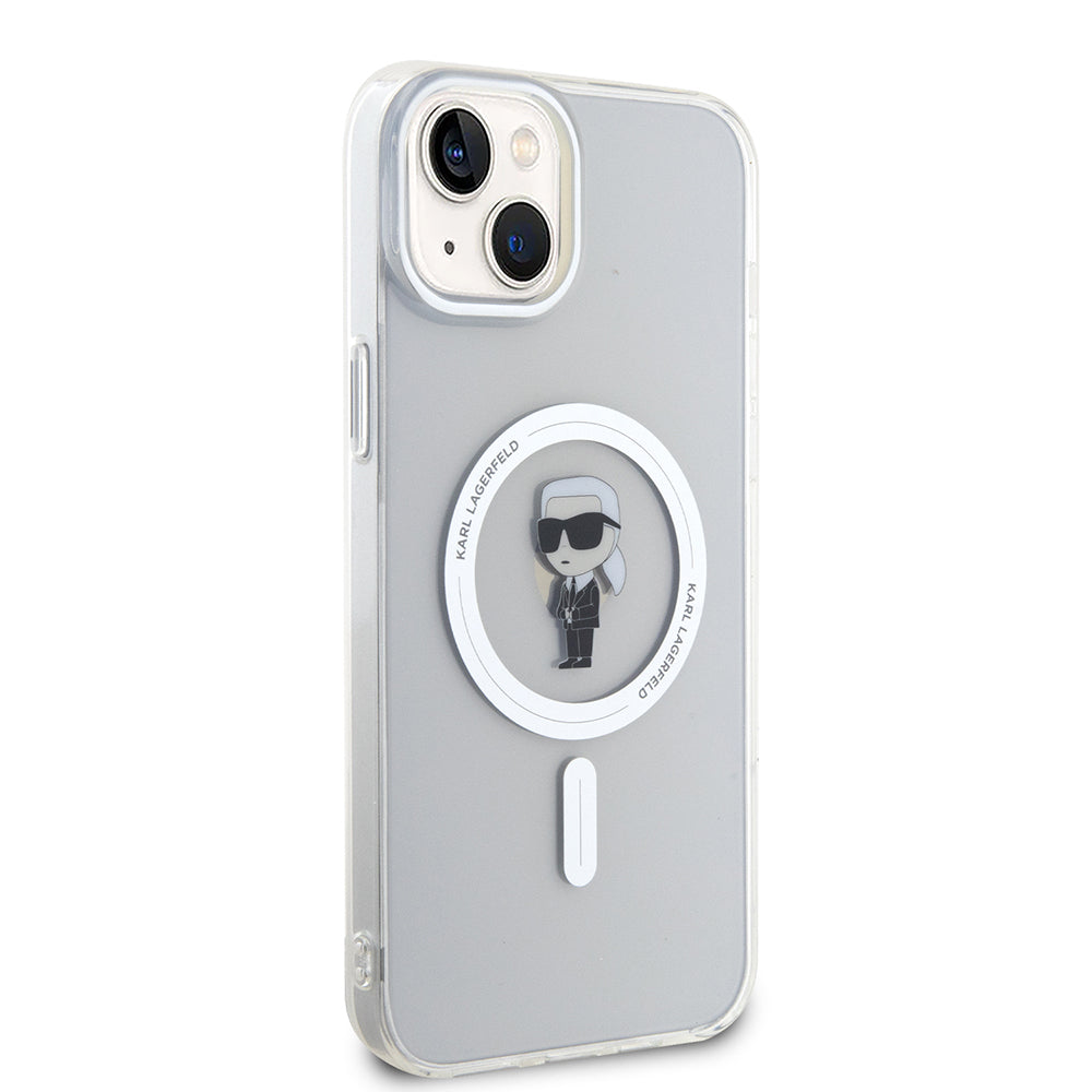 Ovitek MagSafe za Apple iPhone 15 Plus, Karl Lagerfeld, IML Ikonik Karl, Prozoren