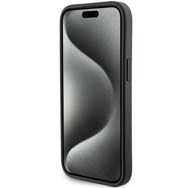 Ovitek MagSafe za Apple iPhone 15 Plus, Karl Lagerfeld, Saffiano Gripstand Choupette, črn