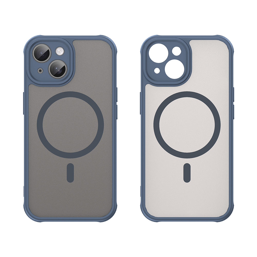 MagSafe ovitek za Apple iPhone 15 Plus, Techsuit, HaloFrost II, Temno modra