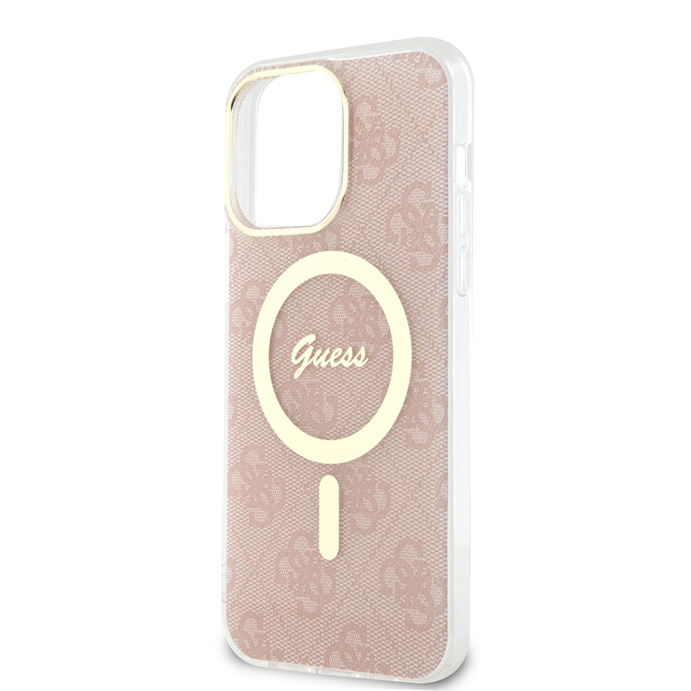 Ovitek MagSafe za Apple iPhone 15 Pro, Guess, IML 4G, Roza