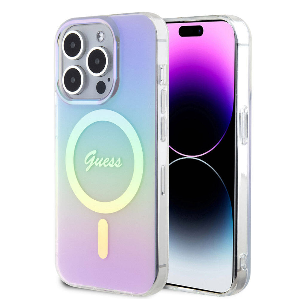 Ovitek MagSafe za Apple iPhone 15 Pro, Guess, IML Iridescent, Vijolična
