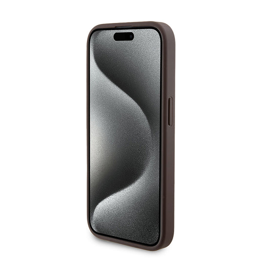 Ovitek MagSafe za Apple iPhone 15 Pro, Guess, Powerbank 4G Metal Logo, Rjava