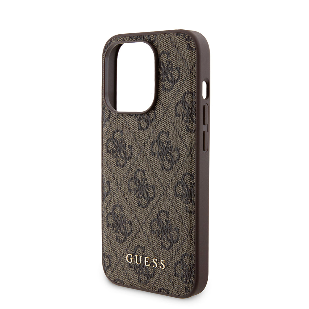 Ovitek MagSafe za Apple iPhone 15 Pro, Guess, Powerbank 4G Metal Logo, Rjava