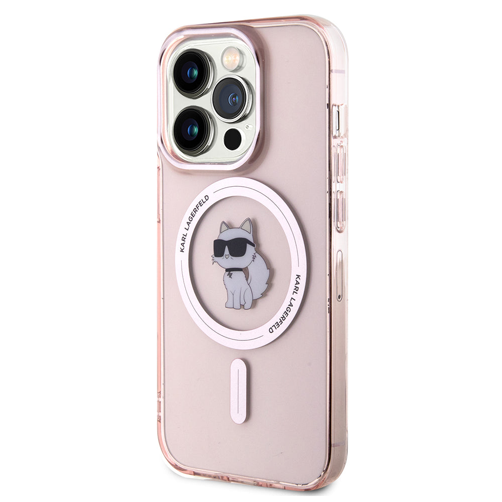 Ovitek MagSafe za Apple iPhone 15 Pro, Karl Lagerfeld, IML Choupette, Roza