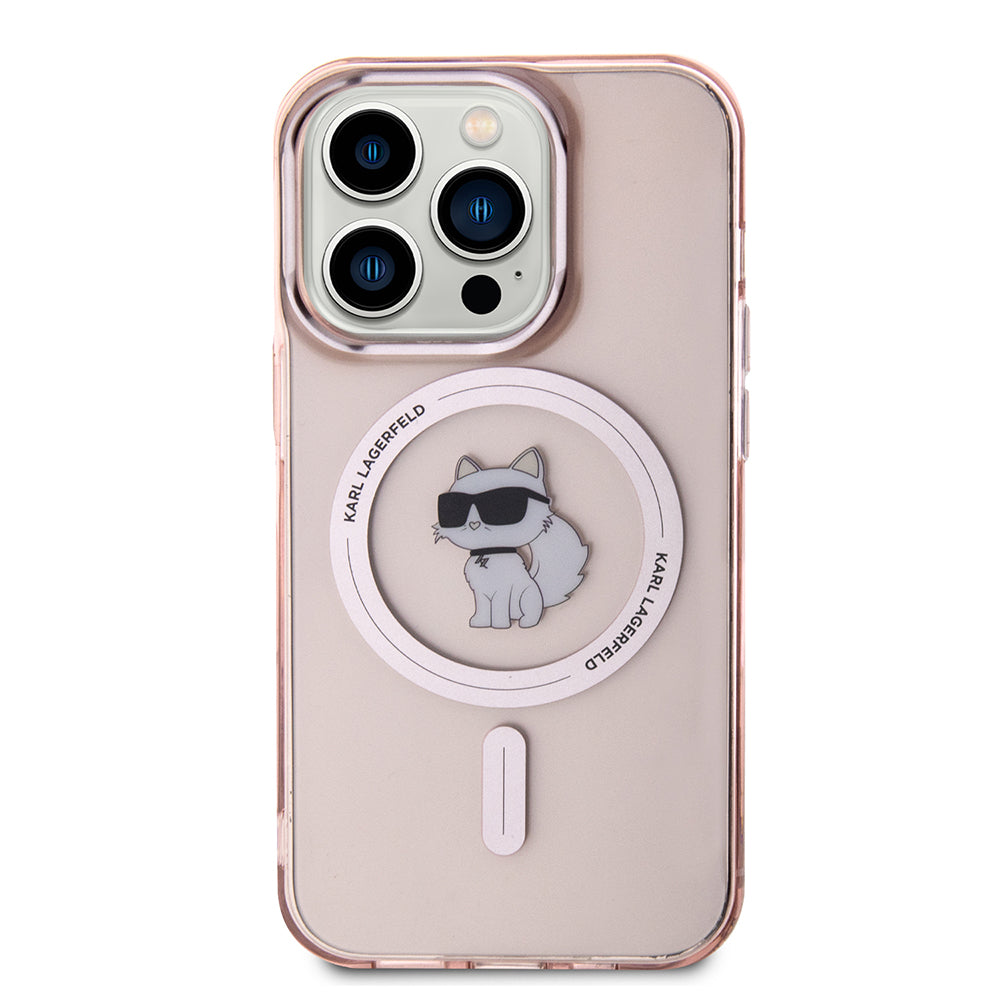 Ovitek MagSafe za Apple iPhone 15 Pro, Karl Lagerfeld, IML Choupette, Roza