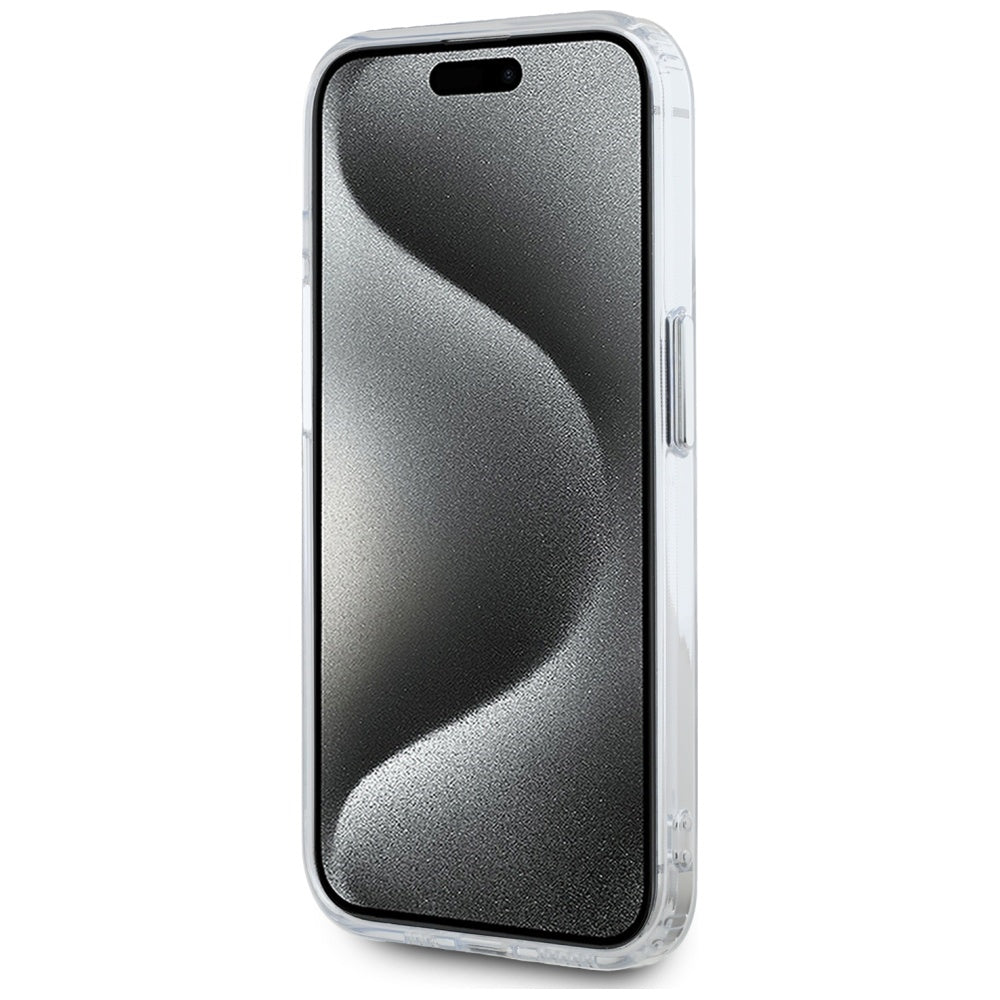 Ovitek MagSafe za Apple iPhone 15 Pro, Karl Lagerfeld, IML Metal Karl's Head, Bela