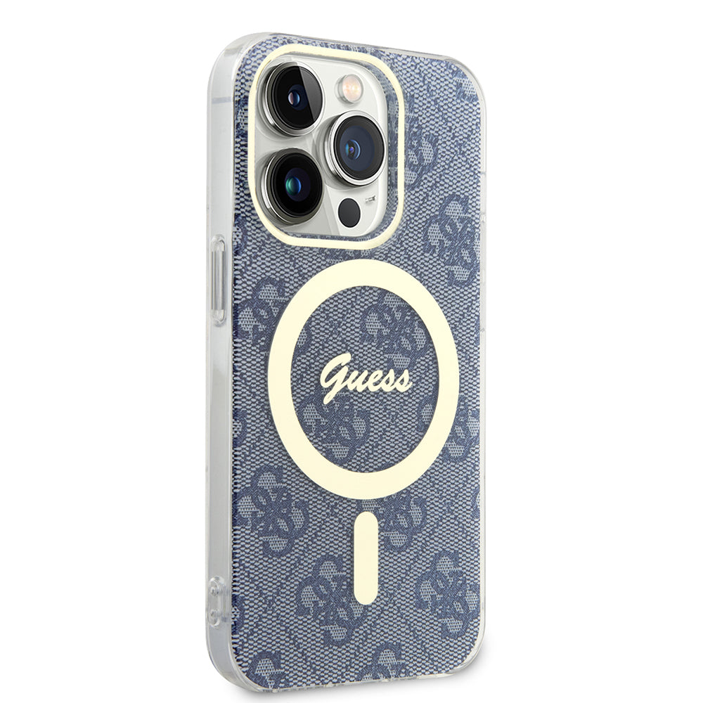 Ovitek MagSafe za Apple iPhone 15 Pro Max, Guess, IML 4G, Modra