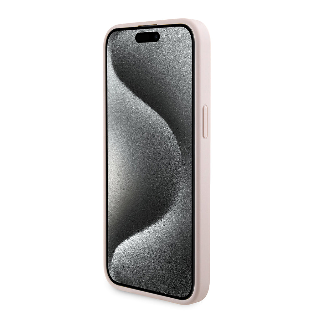 Ovitek MagSafe za Apple iPhone 15 Pro Max, Guess, Powerbank 4G Metal Logo, Roza