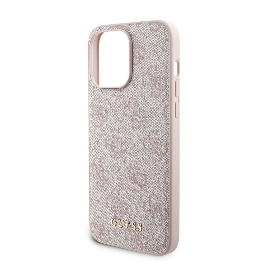 Ovitek MagSafe za Apple iPhone 15 Pro Max, Guess, Powerbank 4G Metal Logo, Roza